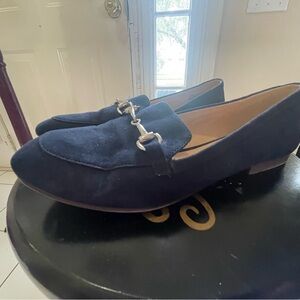 LOFT Navy Blue Suede Loafers